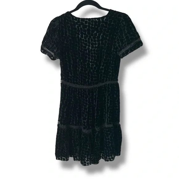 STONE COLD FOX Virgo Burnout Silk Velvet Dress Textured Plunge Black Size XS/S - Picture 5 of 15